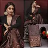 MF 1030 Black Soft Lichi Silk Designer Saree Wholesale Shop In Surat